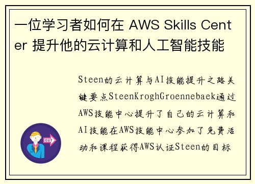 一位学习者如何在 AWS Skills Center 提升他的云计算和人工智能技能 培训与认证博客